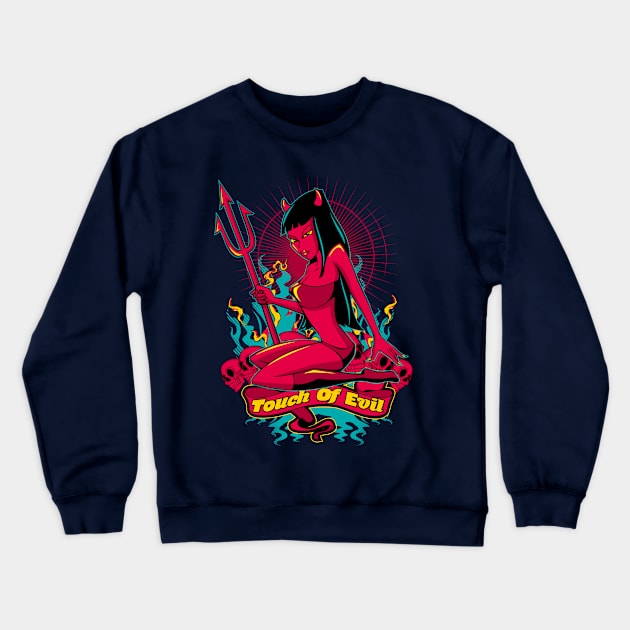 Devil Pin-Up Girl - Touch of evil Crewneck Sweatshirt by fatline